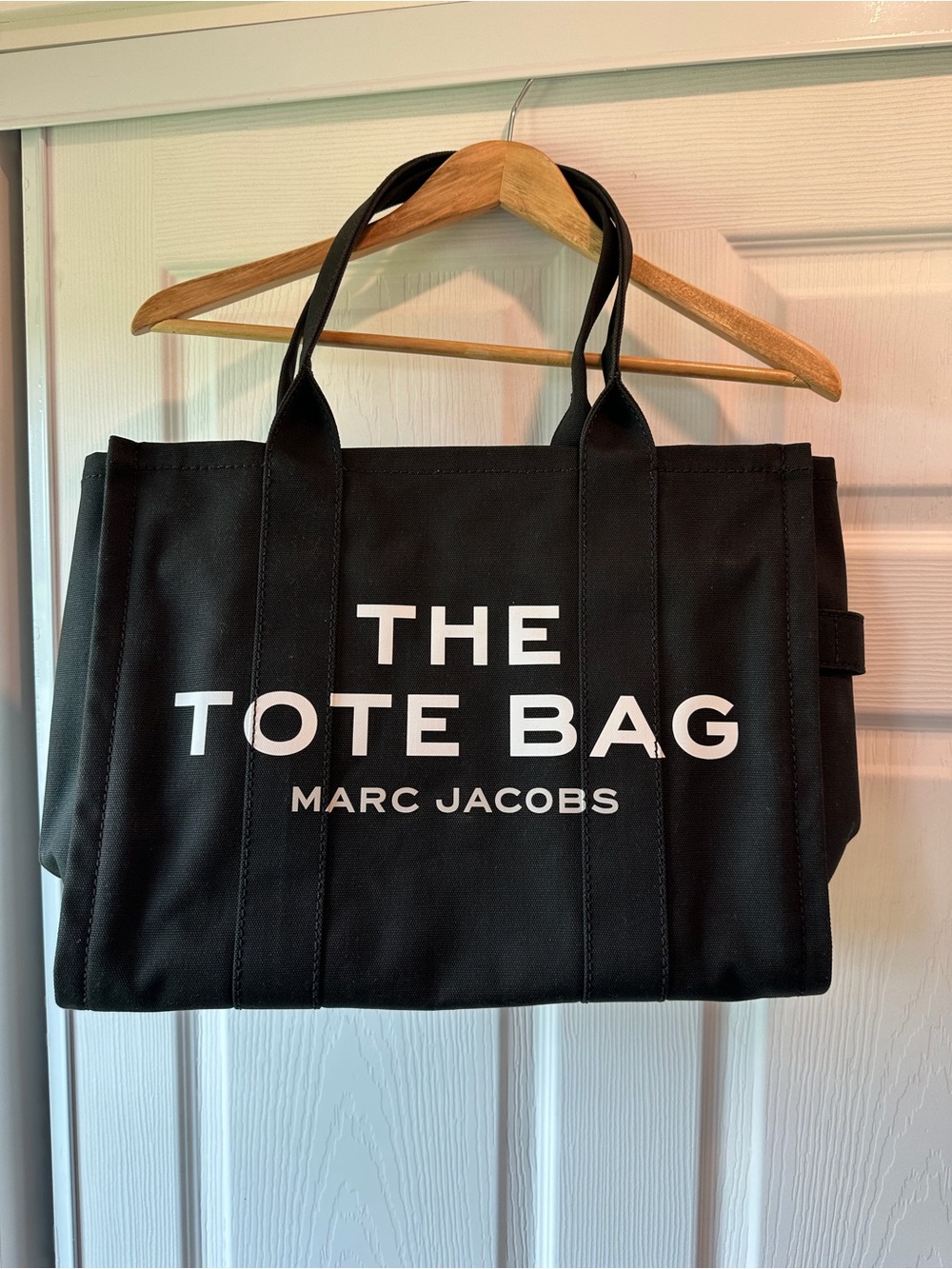 Marc Jacobs Black Canvas Tote with White Logo